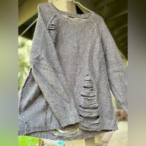 UO Sparkle & Fade Distressed Sweater